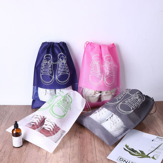 Picture of Nonwovens Waterproof Shoes Drawstring Storage Bag Multicolor