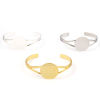 Picture of Brass Cabochon Settings Open Cuff Bangles Bracelets Findings Multicolor 16cm(6 2/8") long