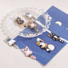 Picture of Zinc Based Alloy Pendants Gold Plated Multicolor Cat Animal Animal Enamel 3.9cm x 1.6cm
