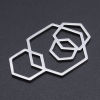 Picture of 201 Stainless Steel Connectors Multicolor Hexagon Hollow 40mm x 25mm