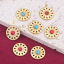 Image de Breloques en 304 Acier Inoxydable Style Bohème Rond Doré Imitation Turquoise 16mm Dia., 1 Pièce