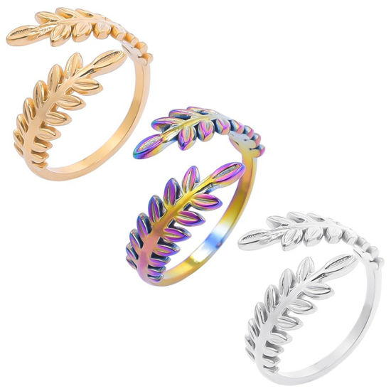 Picture of 304 Stainless Steel Stylish Open Adjustable Rings Multicolor 17mm(US Size 6.5)