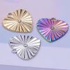 Picture of 304 Stainless Steel Charms Multicolor Heart Textured 18mm x 18mm