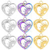 Picture of 304 Stainless Steel Charms Multicolor Heart Sun Hollow 19mm x 17mm