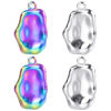 Picture of 304 Stainless Steel Charms Multicolor Irregular Embossing 26mm x 16mm
