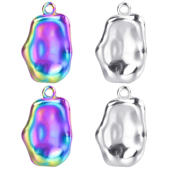 Изображение 304 Нержавеющая Сталь Подвески Бесформенный Разноцветный чеканка 26мм x 16мм, 1 ШТ