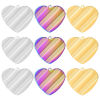 Picture of 304 Stainless Steel Charms Multicolor Heart Texture 25mm x 27mm