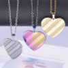 Picture of 304 Stainless Steel Charms Multicolor Heart Texture 25mm x 27mm