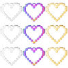 Picture of 304 Stainless Steel Charms Multicolor Heart Texture 22mm x 25mm