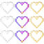 Imagen de 304 Acero Inoxidable Colgantes Charms Corazón Multicolor Textura 22mm x 25mm, 1 Unidad
