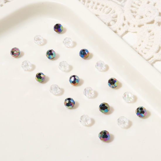 Picture of Acrylic Beads Multicolor AB Rainbow Color Round Faceted 6mm