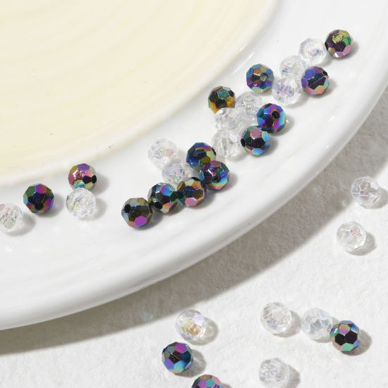 Image de Perles en Acrylique Multicolore Couleur AB Rond A Facettes 6mm, 1000 Pcs