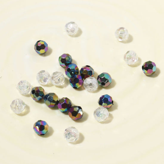 Image de Perles en Acrylique Multicolore Couleur AB Rond A Facettes 6mm, 1000 Pcs