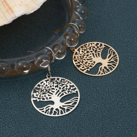 Bild von Eisenlegierung Charms Lebensbaum Bunt Spritzlackierung 27mm x 25mm, 20 Stück