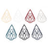Picture of Iron Based Alloy Pendants Multicolor Drop Flower Painted 4.9cm x 3.2cm