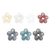 Picture of Iron Based Alloy Pendants Multicolor Flower Painted 3.1cm x 2.7cm