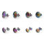 Imagen de 304 Acero Inoxidable Pendientes Ronda Multicolor Base Camafeo 10 Unidades