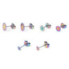 Imagen de 304 Acero Inoxidable Pendientes Disco Multicolor Pegar en 10 Unidades