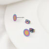 Imagen de 304 Acero Inoxidable Pendientes Disco Multicolor Pegar en 10 Unidades