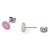 Imagen de 304 Acero Inoxidable Pendientes Disco Multicolor Pegar en 10 Unidades