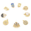 Picture of Brass Galaxy Charms Gold Plated Half Moon Star