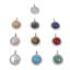Image de Breloques en Gemme Rond Argent Mat à Strass Transparent 30mm x 21.5mm , 1 Pièce