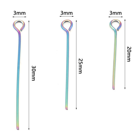 Picture of 0.6mm Stainless Steel Eye Pins Multicolor