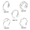 Picture of 304 Stainless Steel Stylish Open Rings Silver Tone Wave