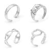 Picture of 304 Stainless Steel Stylish Open Rings Silver Tone Heart