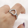 Picture of 304 Stainless Steel Stylish Open Rings Silver Tone Heart