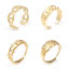 Picture of 304 Stainless Steel Stylish Open Rings Gold Plated Link Chain Star