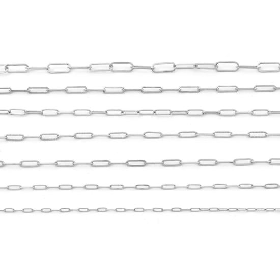 Picture of 304 Stainless Steel Link Cable Chain Oval Silver Tone