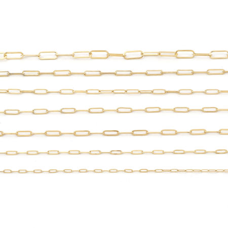 1 M Vacuum Plating 304 Stainless Steel Link Cable Chain For Handmade DIY Jewelry Making Findings Oval Gold Plated