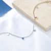Picture of 304 Stainless Steel Anklet Multicolor Evil Eye 22cm(8 5/8") long