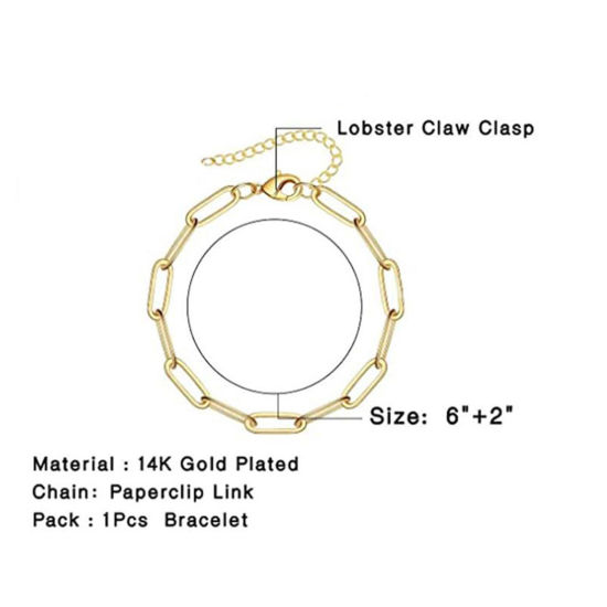 Изображение 304 Нержавеющая Сталь День святого Валентина Цепи Ножные Браслеты Позолоченный Разноцветный С Эмалью Сердце 21см длина, 1 ШТ