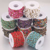Picture of 1 M Vacuum Plating 304 Stainless Steel & Stone Beaded Chain For Handmade DIY Jewelry Making Findings Gold Plated Multicolor 4.5mm - 4mm