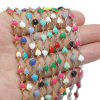 Picture of 304 Stainless Steel Link Chain Heart Gold Plated Multicolor Enamel 5mm