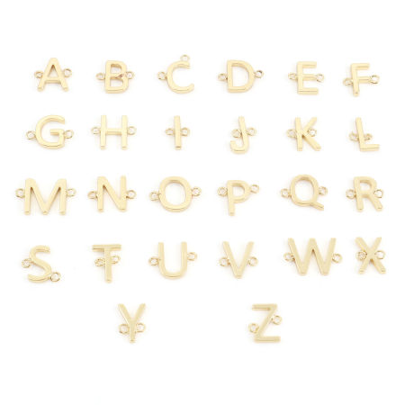 Image de Connecteurs en Laiton Doré Lettre Mots " A-Z " 2 Pcs
