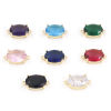 Imagen de Latón + Vidrio Conectores Chapado en Oro Multicolor Óvalo 18mm x 10mm, 1 Unidad