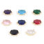 Immagine di Ottone + Vetro Connettore Oro Placcato Multicolore Ovale 18mm x 10mm, 1 Pz
