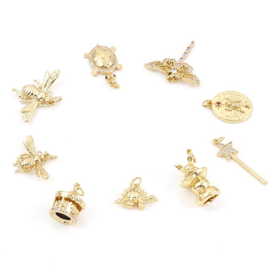 Picture of Brass Charms Gold Plated Bee Animal Tortoise