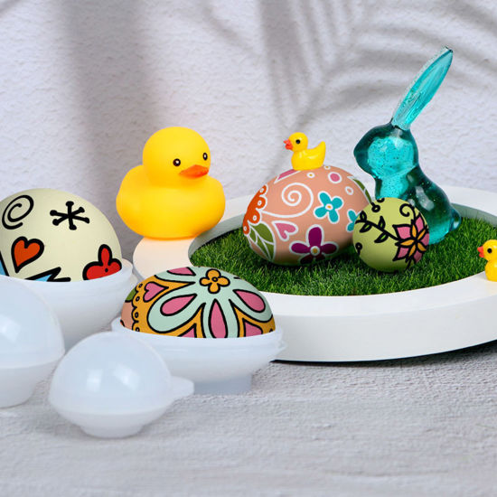 Picture of Silicone Easter Day Fondant Cake Sugarcraft Clay Mold Easter Egg White