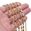 Imagen de 304 Acero Inoxidable Cadena de Eslabones Hechos a Mano Rectángulo Chapado en Oro Multicolor Esmalte 4.5mm, 1 M