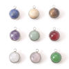 Picture of 304 Stainless Steel & Gemstone Charms Silver Tone Multicolor Round 18mm x 14mm