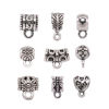 Изображение Zinc Based Alloy Bail Beads Antique Silver Color Carved Pattern 20 PCs