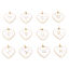 Picture of 304 Stainless Steel Valentine's Day Charms Gold Plated White Heart Constellation Enamel 18mm x 15mm