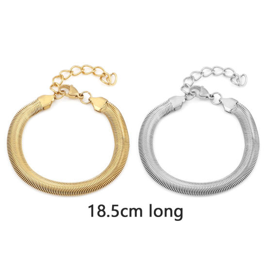 Immagine di 304 Acciaio Inossidabile Semplice Catena Omega Braccialetti Multicolore 18.5cm Lunghezza, 1 Pz
