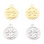 Immagine di Ottone Charms Tondo Vero Oro Placcato Fiore 17mm x 14mm, 2 Pz