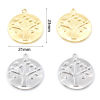 Picture of Brass Charms Round Real Gold Plated Tree 23mm x 21mm