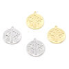 Picture of Brass Charms Round Real Gold Plated Tree 23mm x 21mm